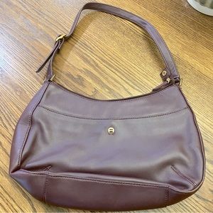 Traditional burgundy all leather Aigner bag